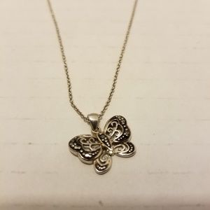 Sterling silver butterfly necklace